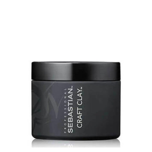 Sebastian Craft Clay Matte Texturizer in a black jar, ideal for remoldable styles with a matte finish and natural hold.