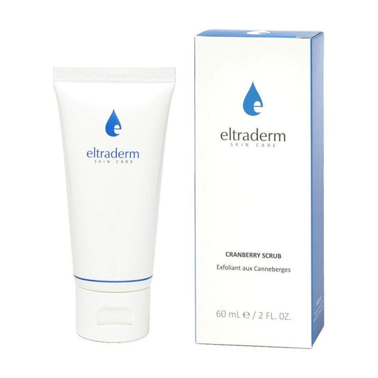 Cranberry Scrub by Eltraderm in a 60ml tube, designed for exfoliating and revitalizing skin for a smooth complexion.