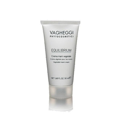 Equilibrium Vegetable Hand Cream by Vagheggi in 50ml tube, nourishing formula with shea butter and natural extracts.
