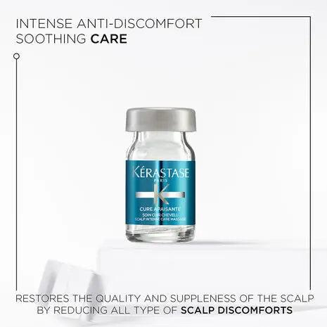 Kérastase Cure Apaisante Intense scalp treatment bottle for soothing intense scalp discomfort and sensitivity.