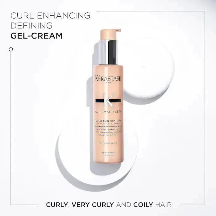 Kérastase Curl Manifesto Gelée Contour gel-cream for enhancing and defining curly hair, reducing frizz and adding shine.