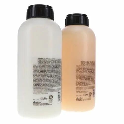 Davines Oi Absolute Beautifying Shampoo and Conditioner Pro Size Duo 1L bottles with ingredient labels visible.