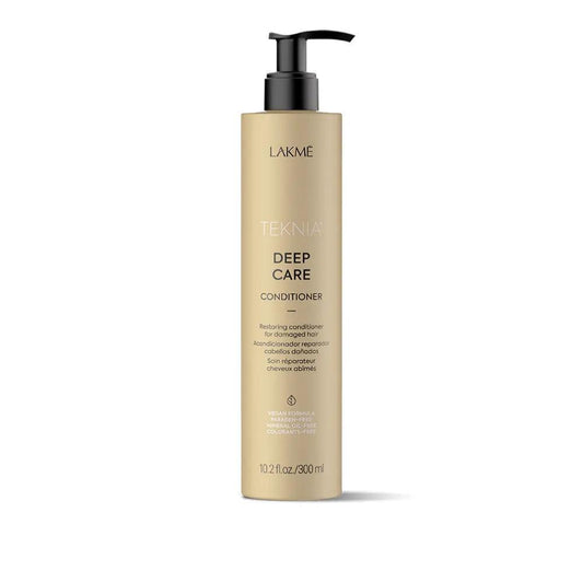 Lakme Teknia Deep Care Conditioner bottle for strengthening and conditioning hair with a floral fragrance.