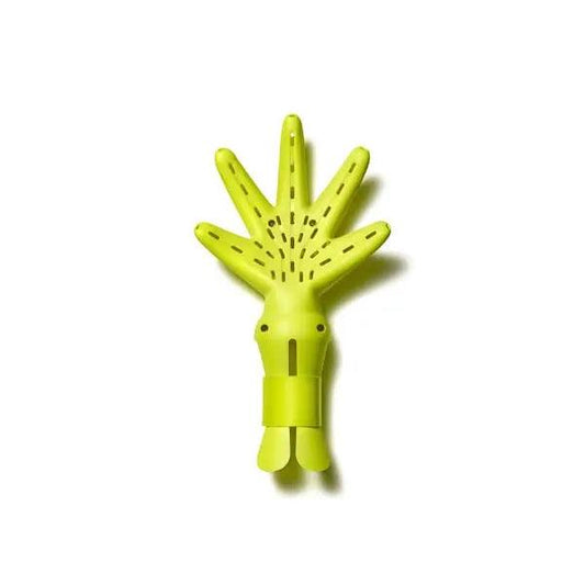 DevaFuser hair diffuser for curls in vibrant green design, promoting volume and quick drying with 360-degree airflow.