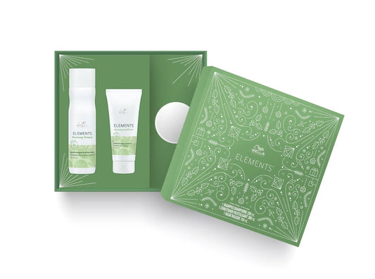 Elements Trio hair care set, featuring shampoo and conditioner in eco-friendly packaging for gentle, healthy hair.