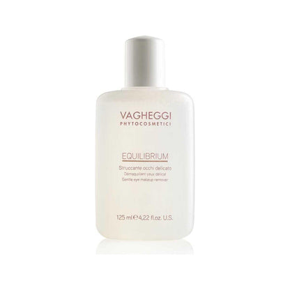 Equilibrium Gentle Eye and Makeup Remover by Vagheggi in a sleek 125 ml bottle, ideal for sensitive skin and effective makeup removal.