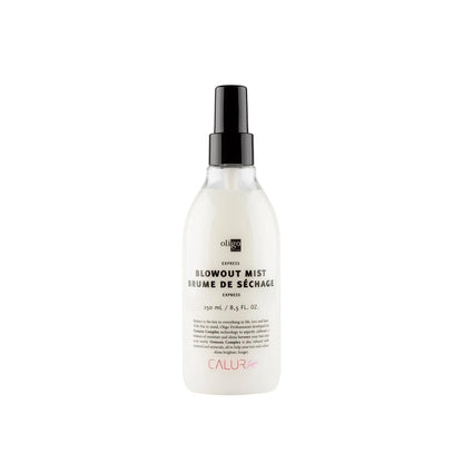 Express Blowout Mist spray bottle for quick drying and heat protection, vegan and sulfate-free hair care product.