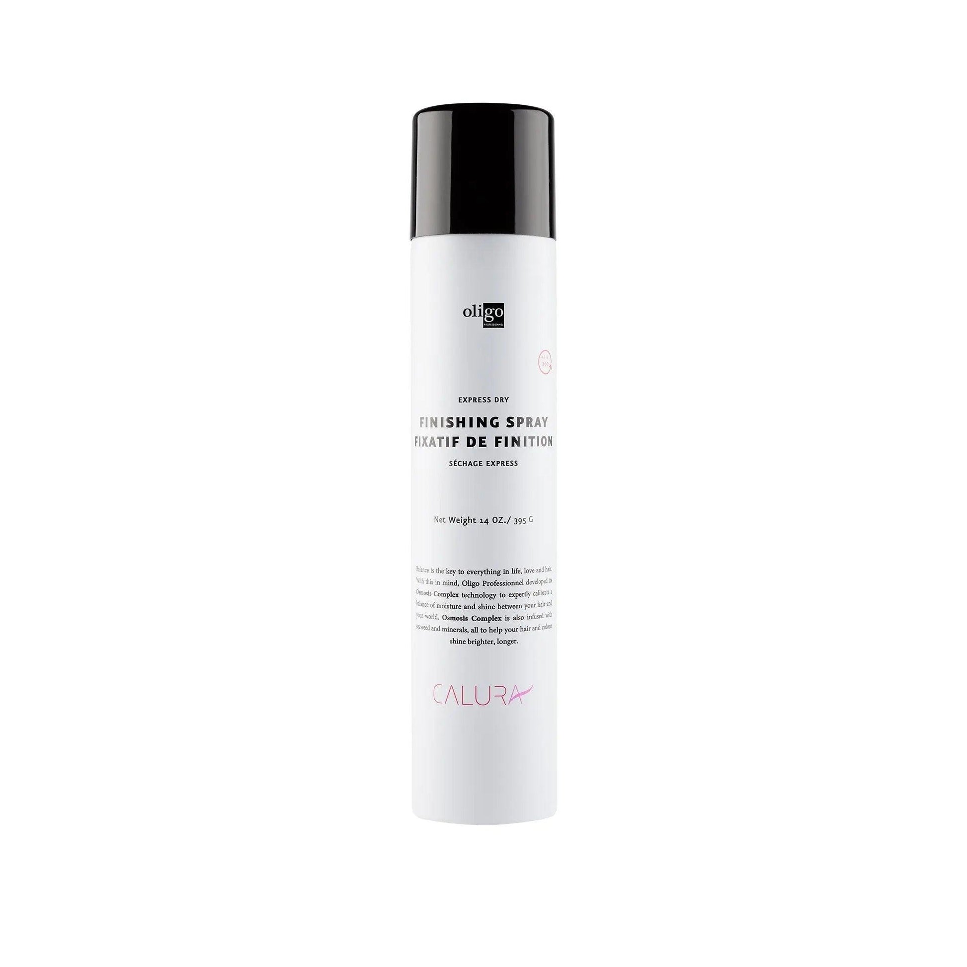 Express Dry Finishing Spray bottle with a sleek design, delivering all-day hold without stickiness or stiffness.