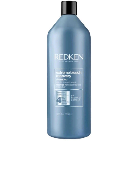 Redken Extreme Bleach Recovery Shampoo 1L bottle for damaged bleached hair repair and strengthening.
