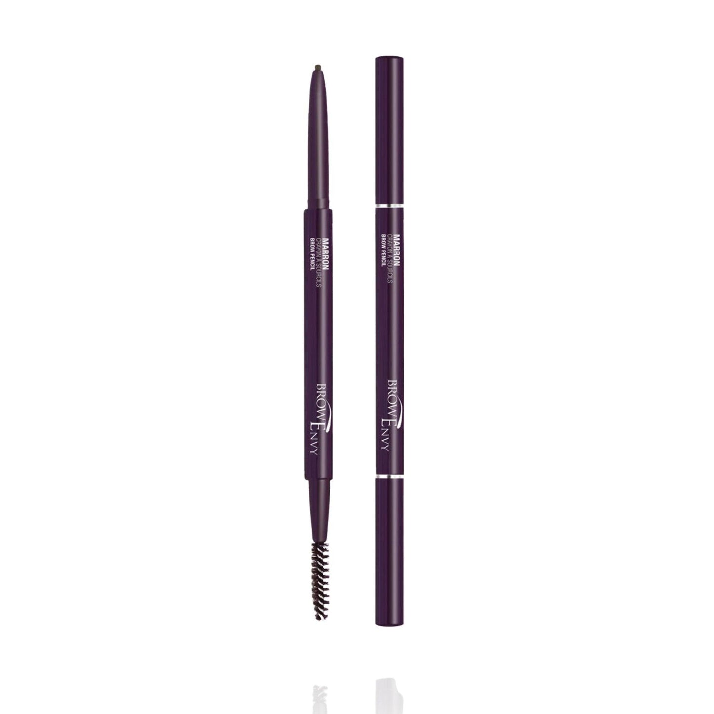 EyEnvy® Browenvy™ Pencil displaying a 1.2mm fine tip for precise eyebrow shaping and a smudge-proof, water-resistant finish.