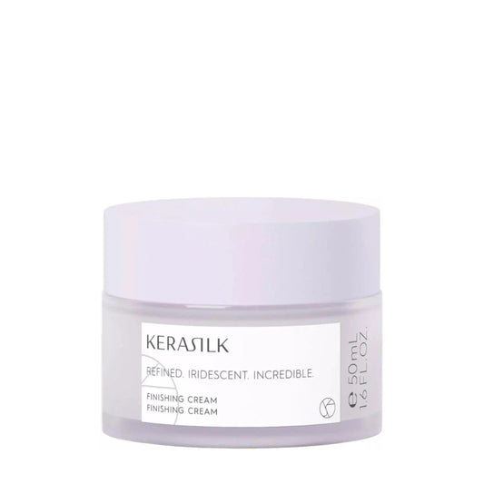 Kerasilk Finishing Cream in a sleek jar, 50ml, ideal for styling with lightweight hold and shine enhancement.
