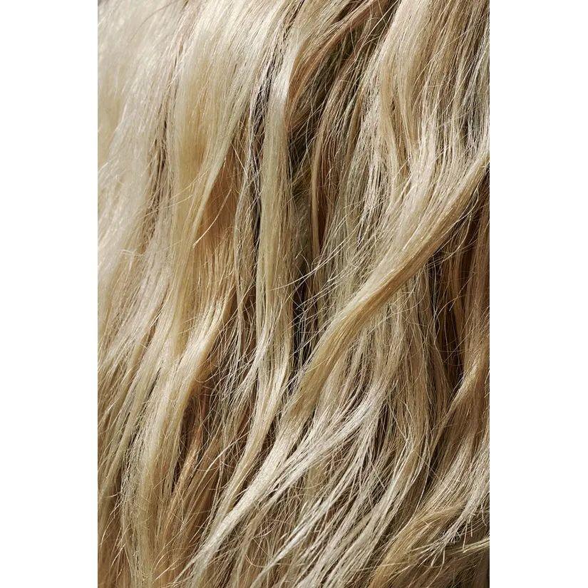 Blonde hair close-up with natural waves and soft texture