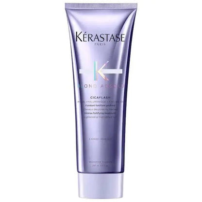 Kérastase Blond Absolu CicaFlash hair treatment tube on white background