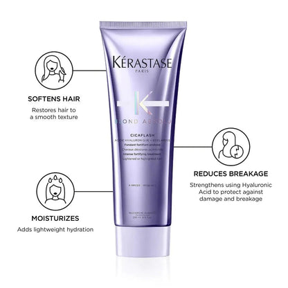 Kérastase Paris Blond Absolu Cicaflash Conditioner for softening hair, reducing breakage, and moisturizing with hyaluronic acid.