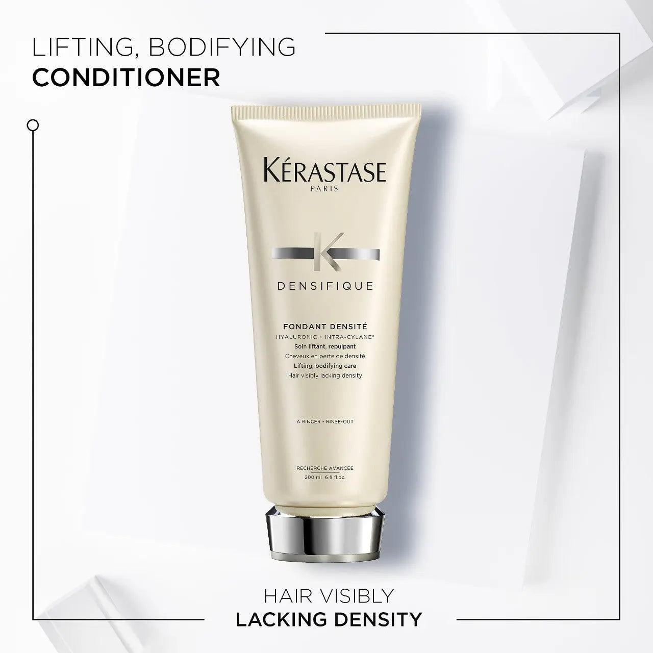 Kérastase Densifique conditioner for lifting and volumizing hair, ideal for visibly lacking density.