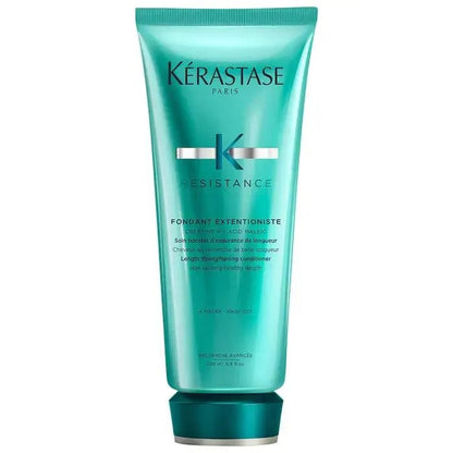 Kérastase Resistance Fondant Extentioniste conditioner tube for hair strengthening and lengthening in teal packaging
