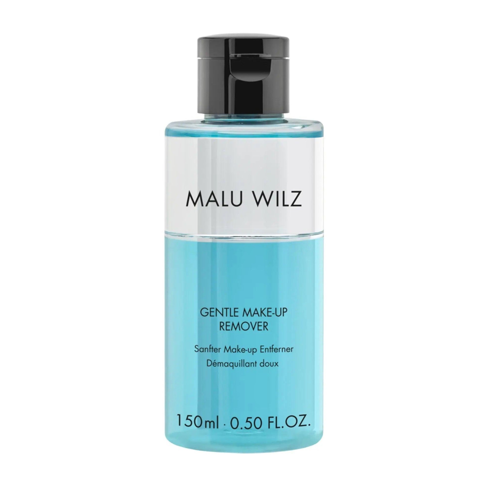Malu Wilz Gentle Biphasic Makeup Remover 150ml bottle, effective and gentle makeup removal solution.