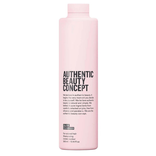 Authentic Beauty Concept Glow Cleanser for colored hair, free from sulfates and silicones, promoting radiant and moisturized locks.