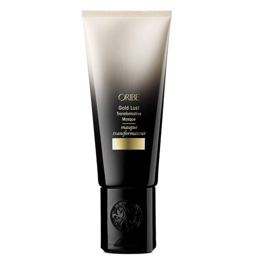 Oribe Gold Lust Transformative Masque tube for luxurious hair care.
