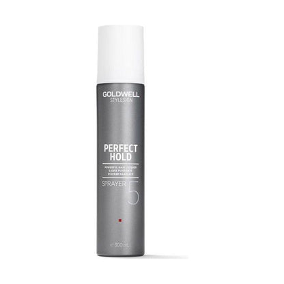 Goldwell Stylesign Perfect Hold Sprayer powerful hair lacquer canister for extreme hold and humidity protection.