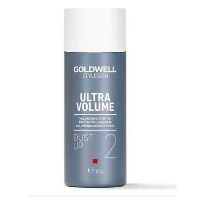 Goldwell StyleSign Ultra Volume Dust Up Volumizing Powder packaging, 10g, for instant hair volume and texture.