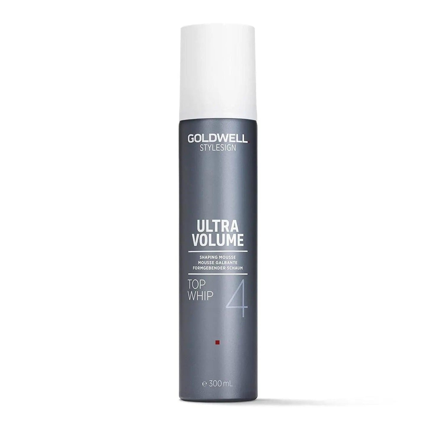 Goldwell Stylesign Ultra Volume Top Whip Shaping Mousse for strong hold and light conditioning, 300ml can.