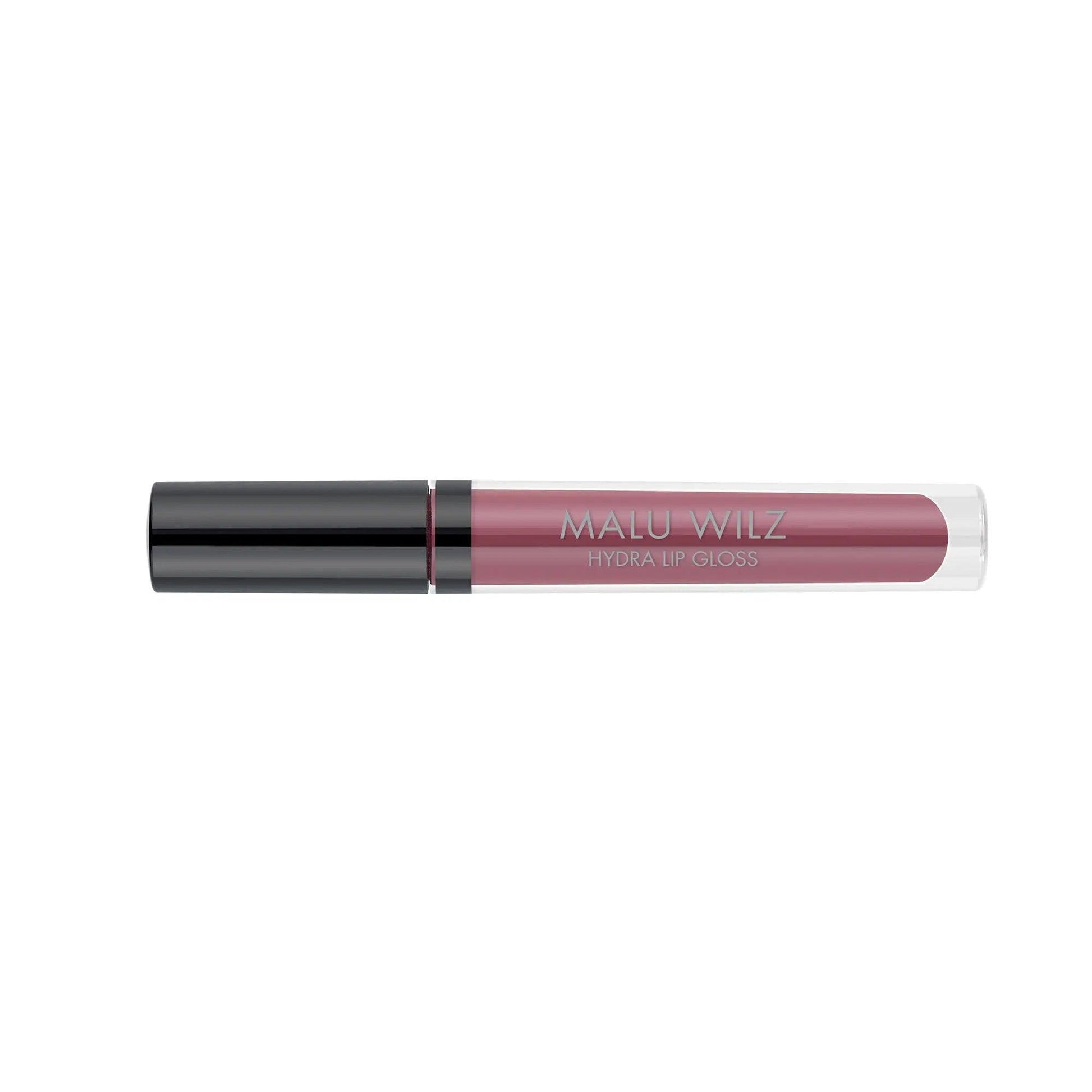 Malu Wilz Hydra Lip Gloss (3.5ml) in a sleek tube, offering high-shine finish and hydration for lips.
