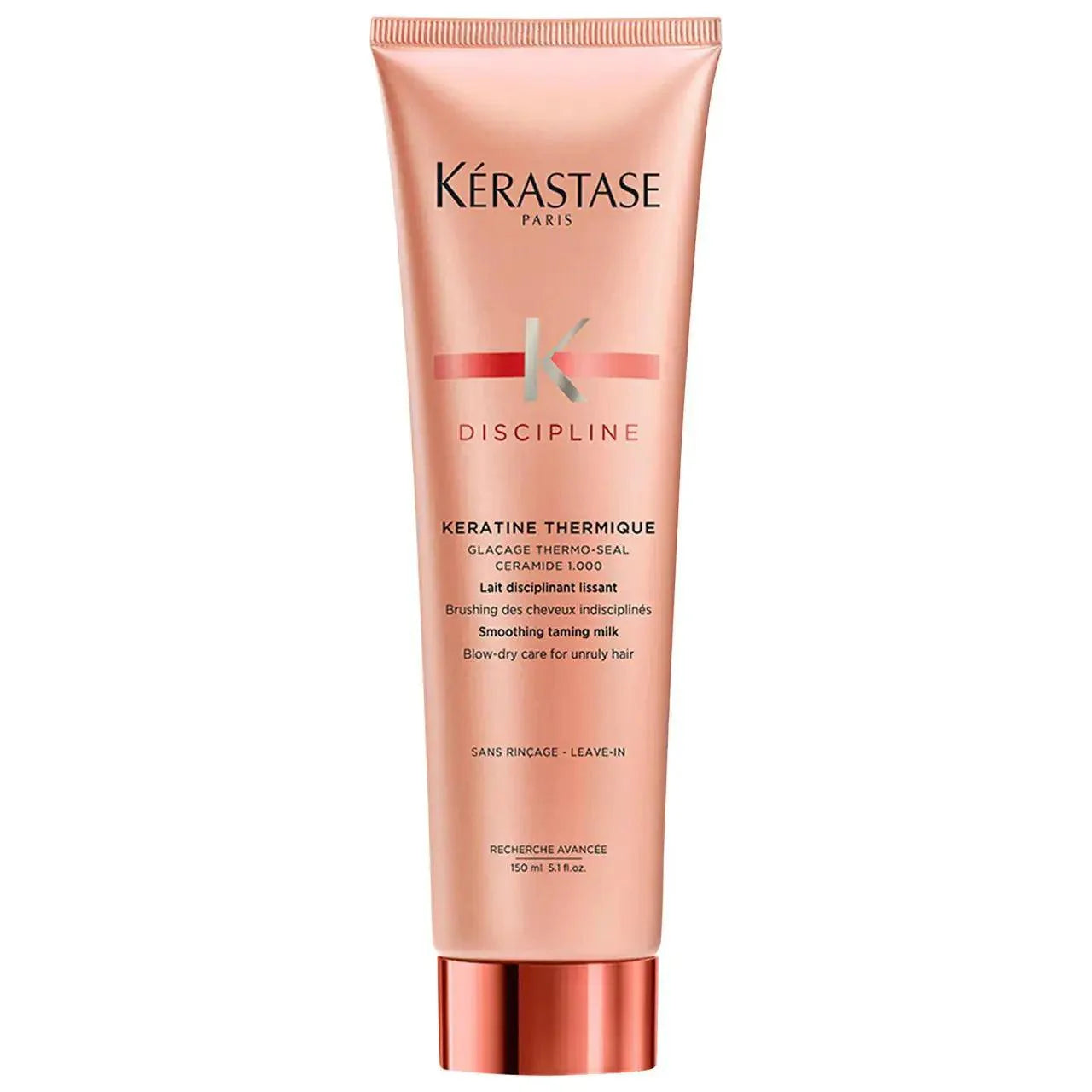 Kérastase Discipline Keratine Thermique Smoothing Taming Milk for unmanageable hair, 150ml, pink bottle with gold cap