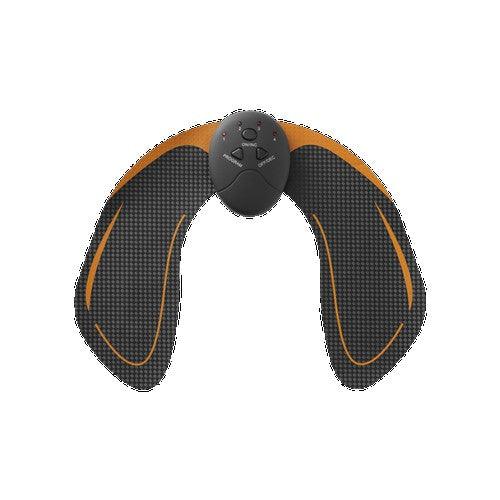 Black and orange Fuoco Plus electrostimulator for gluteal lifting and toning, enhancing sculpting cream effects.