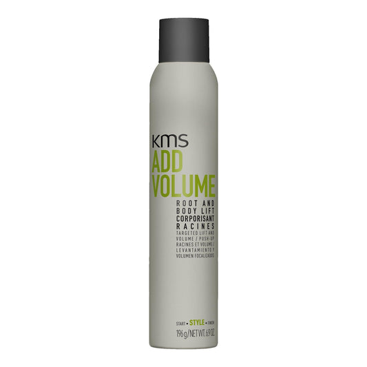 KMS Addvolume Root and Body Lift spray bottle for fine to medium hair, 200ml, designed for root lifting and volume enhancement.