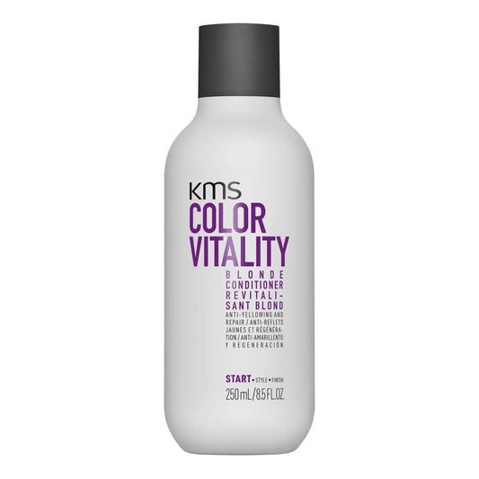 KMS Colorvitality Conditioner 250ml bottle for color-treated hair, enhances color, and adds shine.