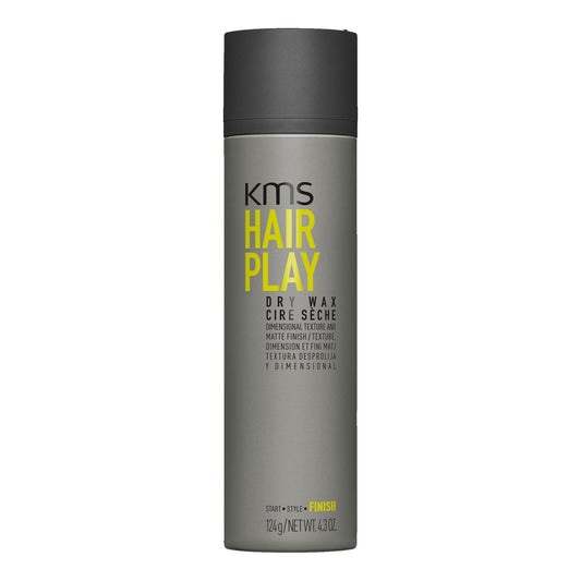 KMS Hairplay Dry Wax 150ml packaging, lightweight styling wax for flexible hold and dimensional texture.