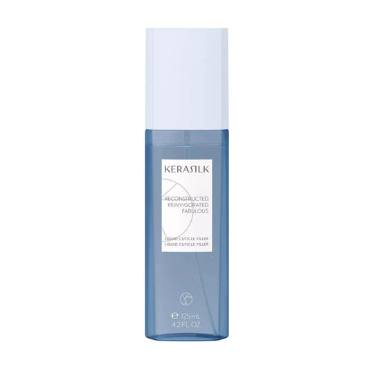 Kerastase Liquid Cuticle Filler in a blue bottle, 125ml for repairing and sealing damaged hair cuticles.