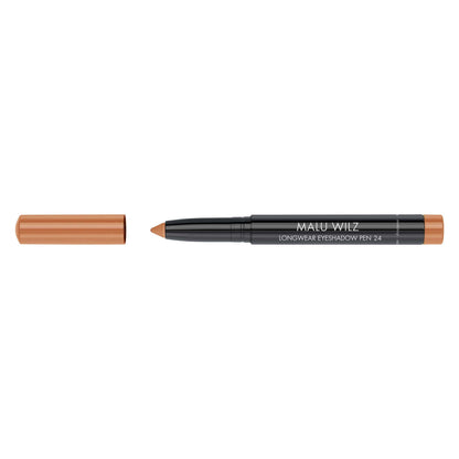 Malu Wilz Long-Lasting Eyeshadow Pen in shade 24, showcasing the pen design and its cap removed.