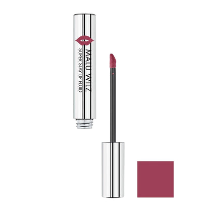 Malu Wilz Long-Lasting Lip Fluid in 6ml with applicator, featuring a rich berry shade for all-day wear.