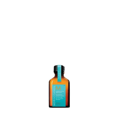 Moroccanoil Treatment 25ml bottle for hydration and shine, perfect for all hair types.