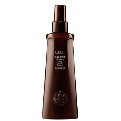 Oribe Maximista Thickening Spray 200ml bottle for adding volume to hair in dark brown packaging