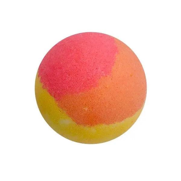 Colorful Miamm Bath Bomb in pink and yellow, infused with Fruit Loops scent for a luxurious soak.