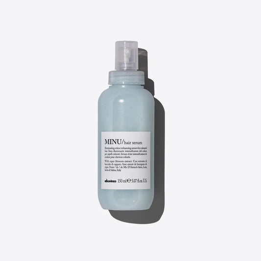 Davines MINU Hair Serum 150ml bottle for enhancing shine and protecting color-treated hair