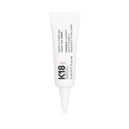 K18 Molecular Repair Leave-in Mask tube for reversing hair damage in just 4 minutes, restoring strength and softness.