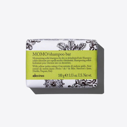 "Davines MOMO Moisturizing Shampoo Bar for Dry or Dehydrated Hair with Yellow Melon Extract - 100g"