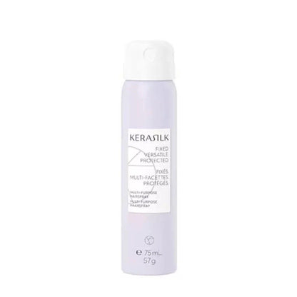KERASILK Multi-Purpose Hairspray in a 75ml spray bottle for strong hold and flexible styling. Ideal for all hair types.