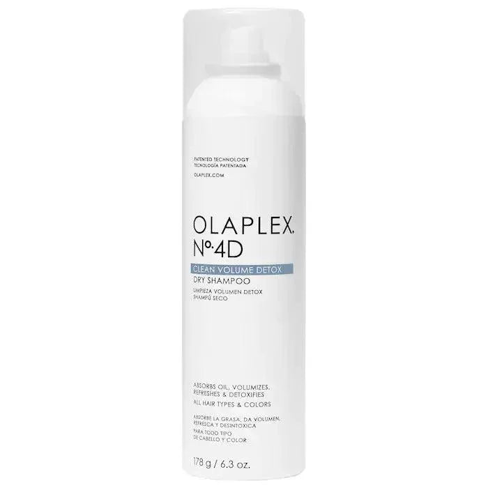Olaplex No.4D Clean Volume Detox Dry Shampoo bottle, perfect for refreshing all hair types between washes.