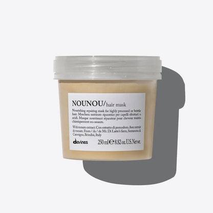 Davines NOUNOU hair mask 250 ml for highly processed or brittle hair, nourishing and repairing treatment.