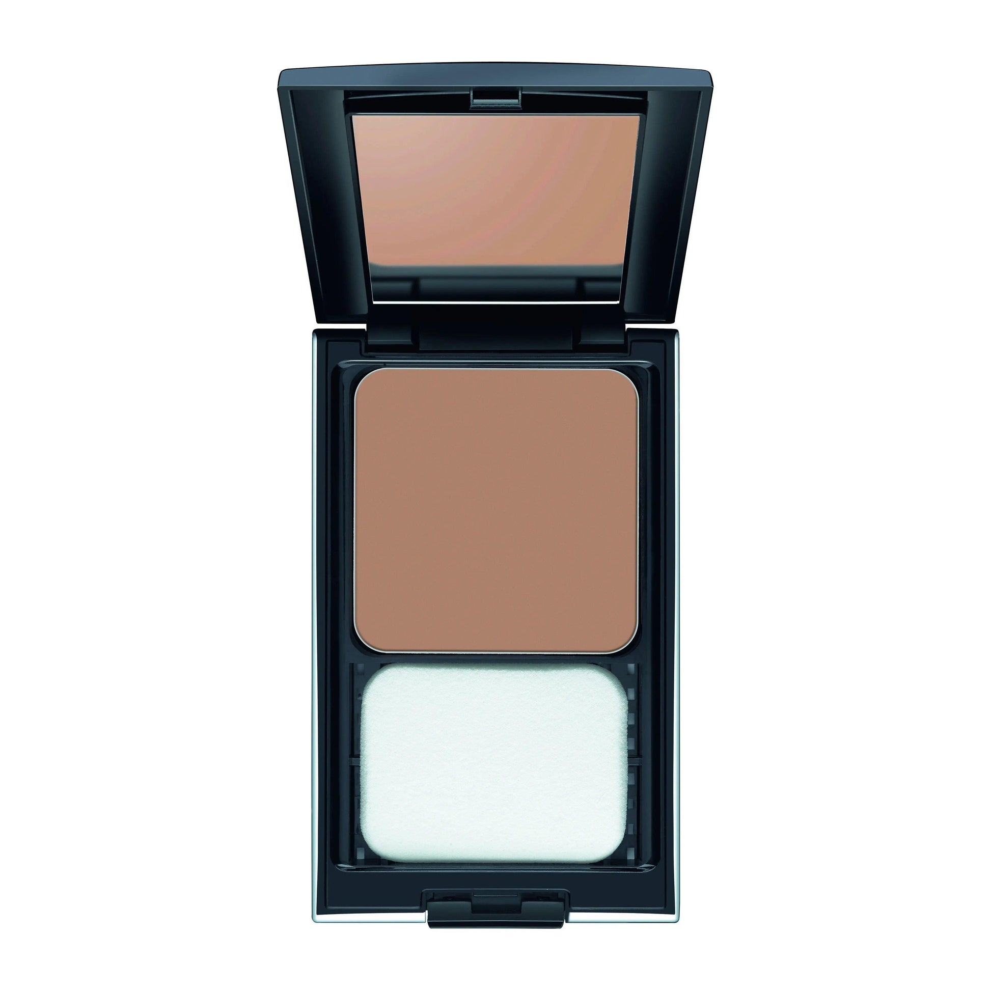 Malu Wilz Perfect Finish Powder Foundation in compact with sponge applicator for a matte, flawless complexion.