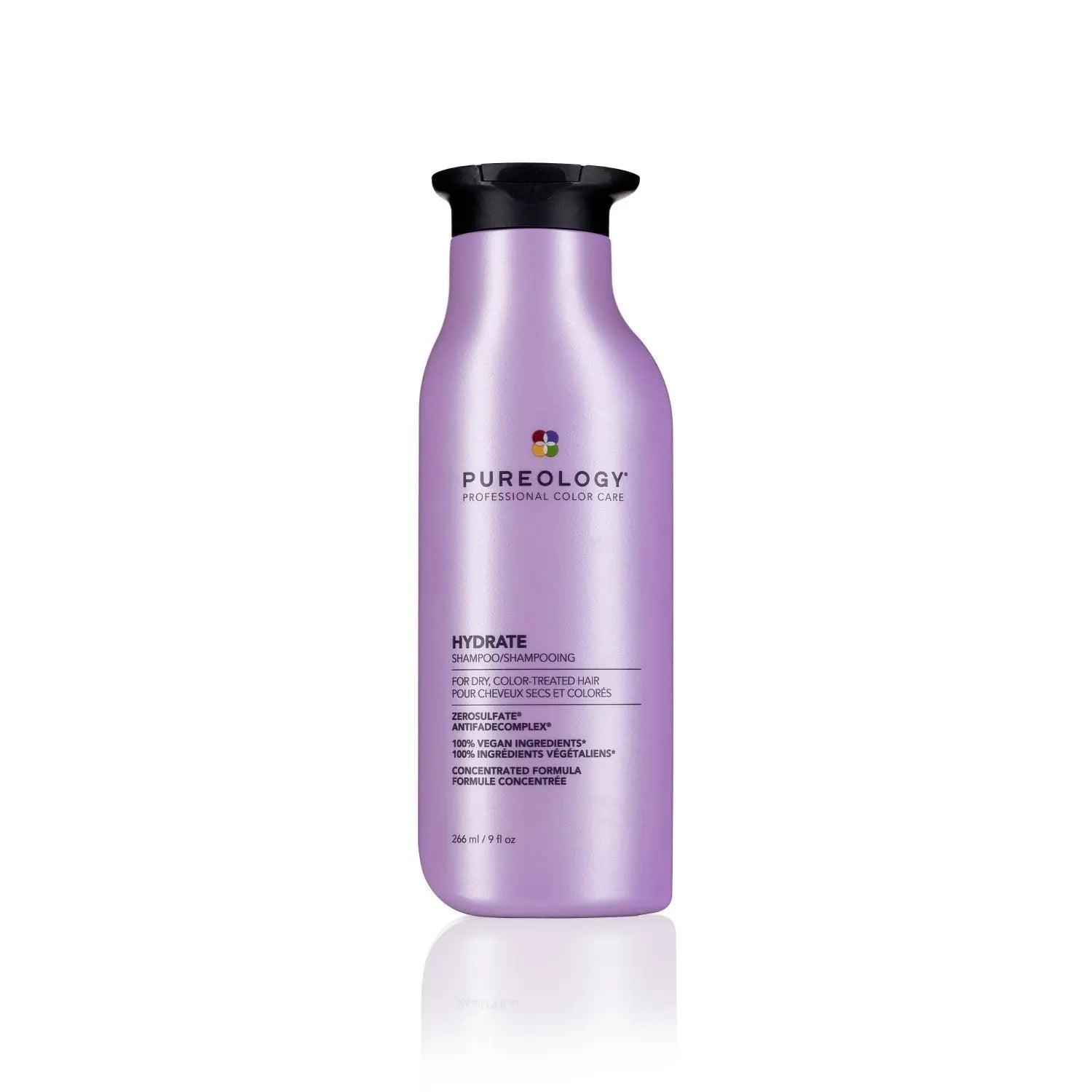 Pureology Hydrate Shampoo bottle for color-treated and dry hair, sulfate-free, moisturizing formula.