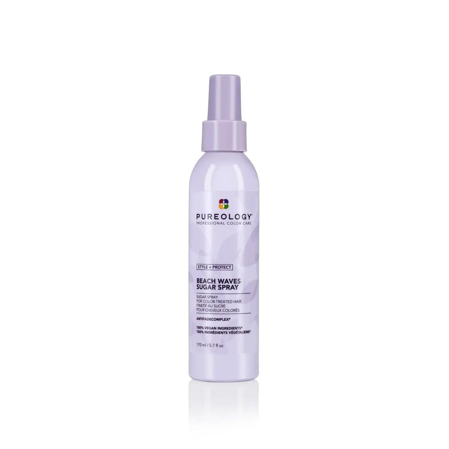 Pureology Beach Waves Sugar Spray bottle for soft, beachy waves and texturizing styling. 177ml spray for effortless beachy texture.