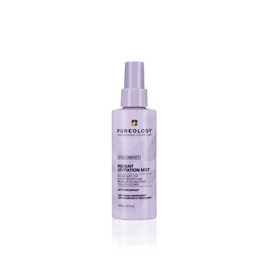 Pureology Style + Protect Instant Levitation Mist bottle for fine hair volume and moisture protection.