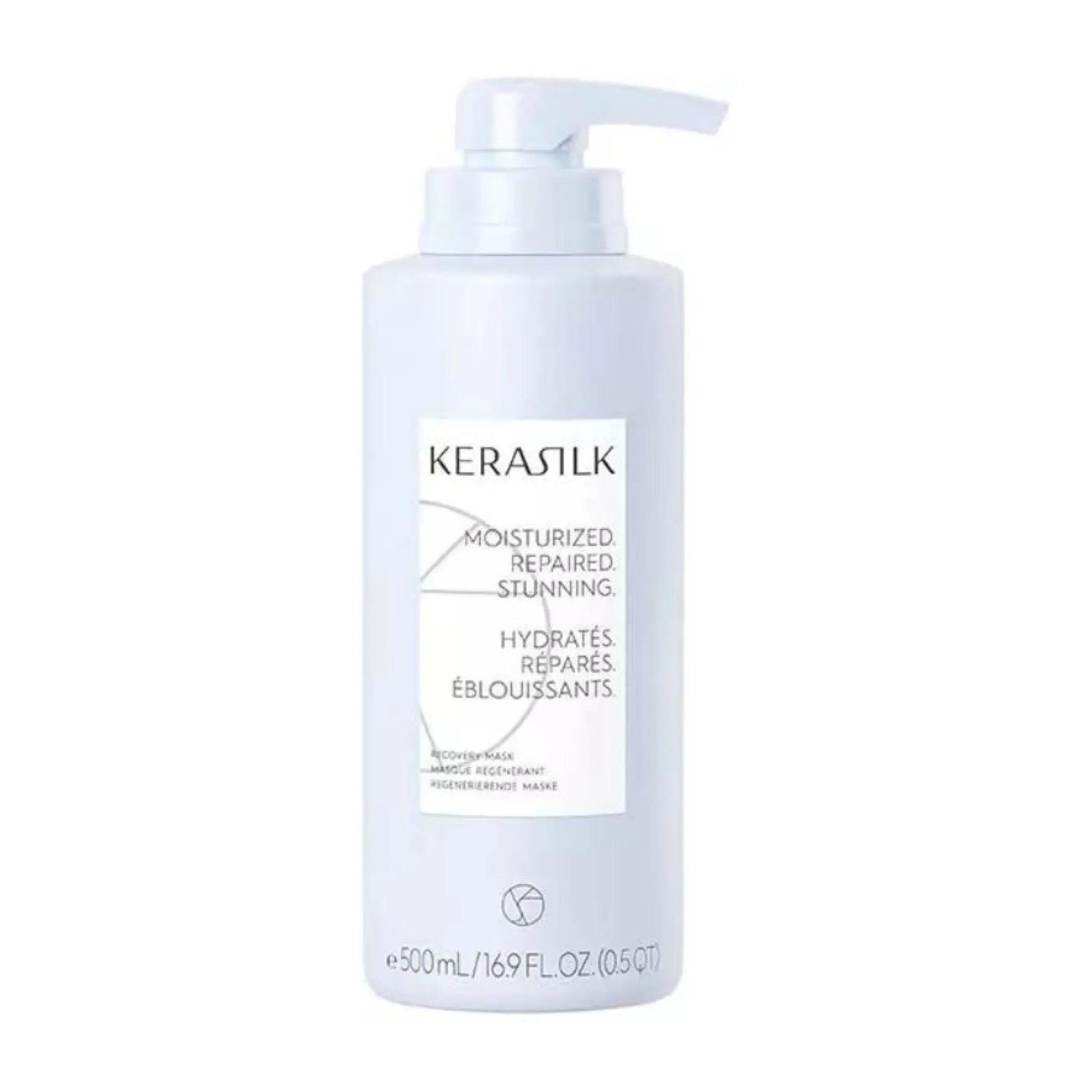 Kerastase Moisturizing and Repairing Hair Mask in a 500ml pump bottle for deep hair hydration and restoration.