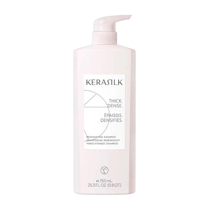 KERASILK Redensifying Shampoo bottle, 750ml, designed to strengthen and add volume to fine and thin hair.